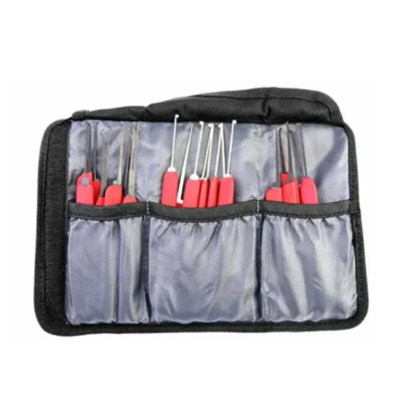 

HUK 20PCS Special Steel Single Hooks Red Handle ock Pick Set ocksmith Tools