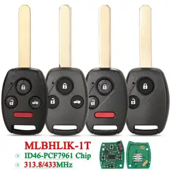 Przyciski jingyuqin 2/3/4 MLBHLIK-1T 313.8MHZ /433MHz dla Honda accrv Acura TL/ZDX pilot samochodowy z ID46-PCF7961 chipem