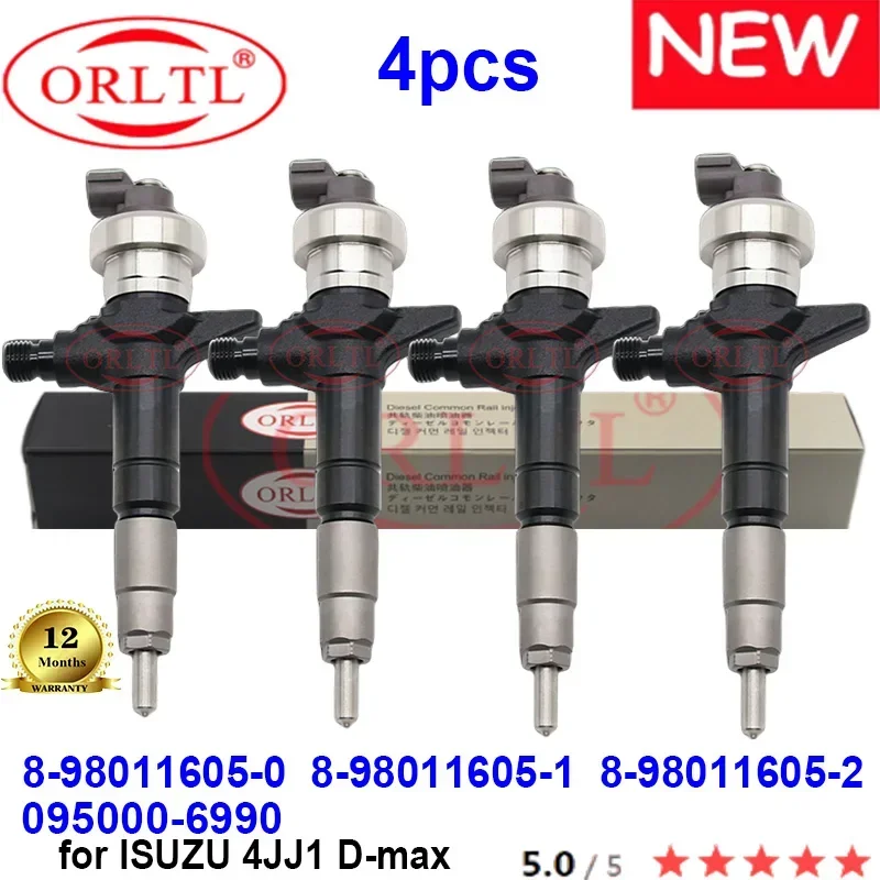 

4PCS NEW 095000-6990 8980116050 8980116051 8980116052 Diesel Injector Nozzle 0950006990 095000 6990 For Isuzu D-Max 8DH 4JK1