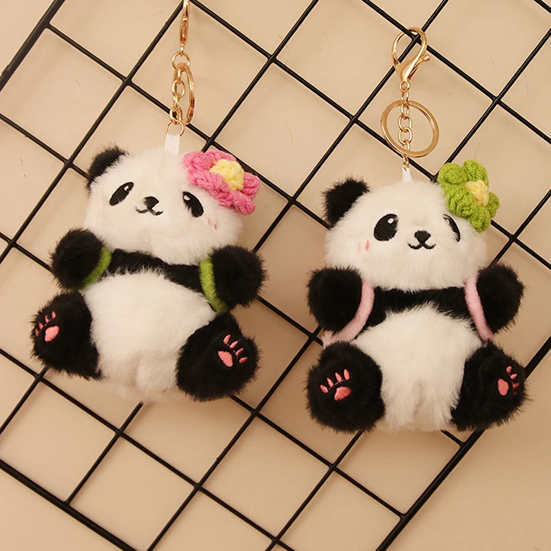 1 pz panda ciondolo giocattoli di peluche simpatico animale panda portachiavi bambole borse ciondolo giocattoli ragazza regalo