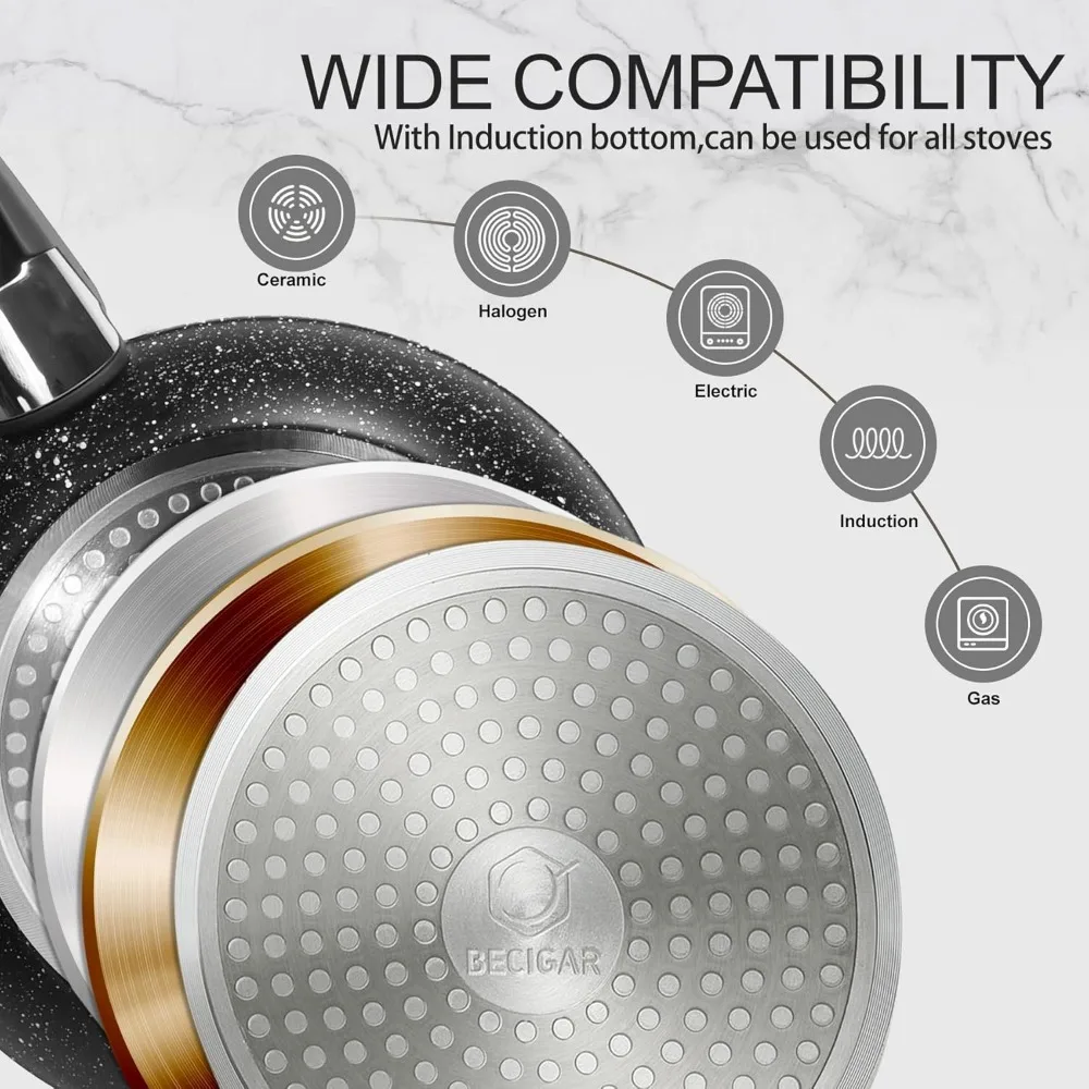 21PCS ceramic cookware set,Nonstick ceramic pan, Removable Handle pots and pans set, Stackable Pan Set, Ceramic Nonstick Pan Pot