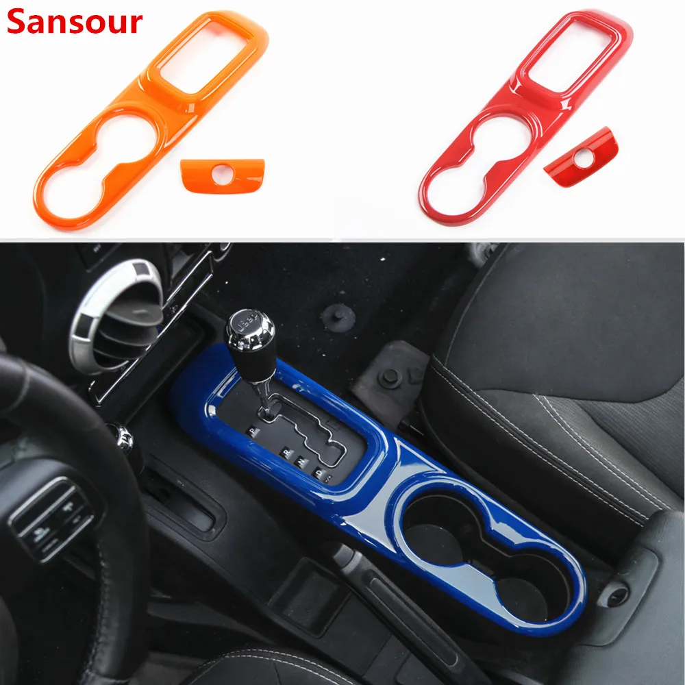 

Sansour Gear Shift Panel Hand Rest Table Lock Interior Trims For Jeep Wrangler jk 2011Up Car Accessories Styling