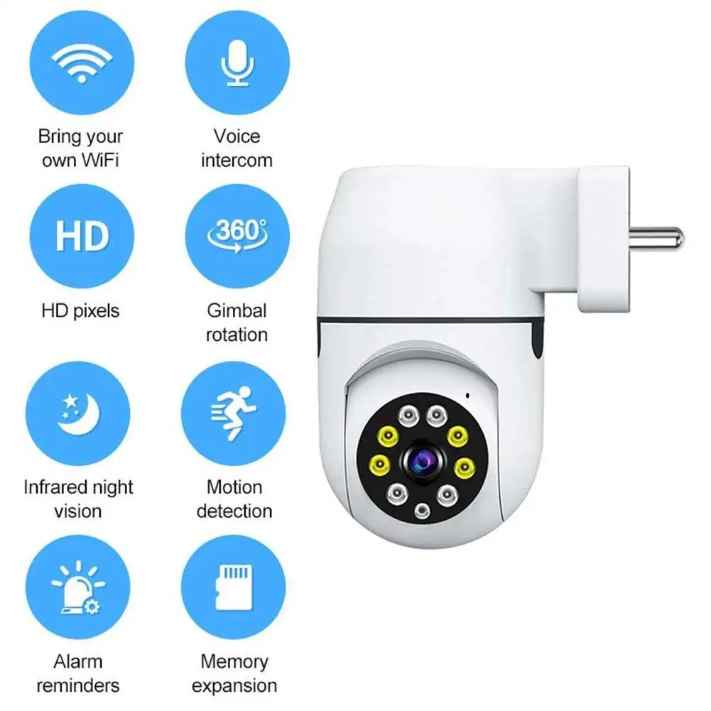 Imagem -02 - Câmera ip Mini Ptz com Visão Noturna Led Webcam Smart Home Security Monitor de Bebê Vigilância por Vídeo Plug Eua e ue Wi-fi A11 Cctv