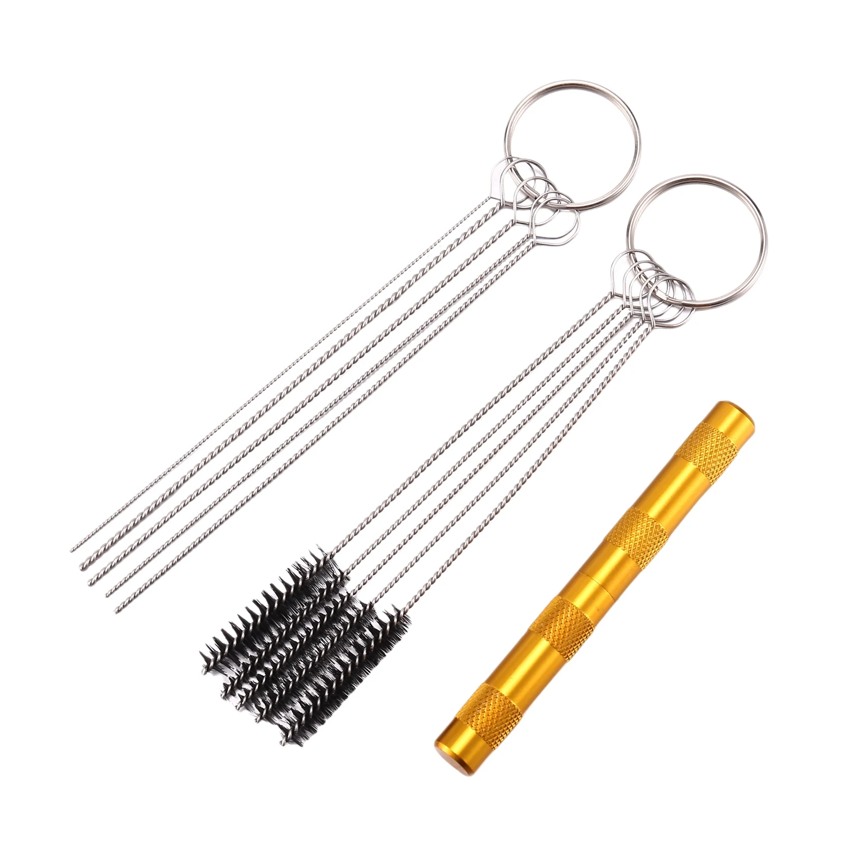 ABRW 11-in-1 Airbrush Cleaner Accessories Stainless Steel Brushes Needle Cleaning Kit Tools for Spray Gun Hobbyist