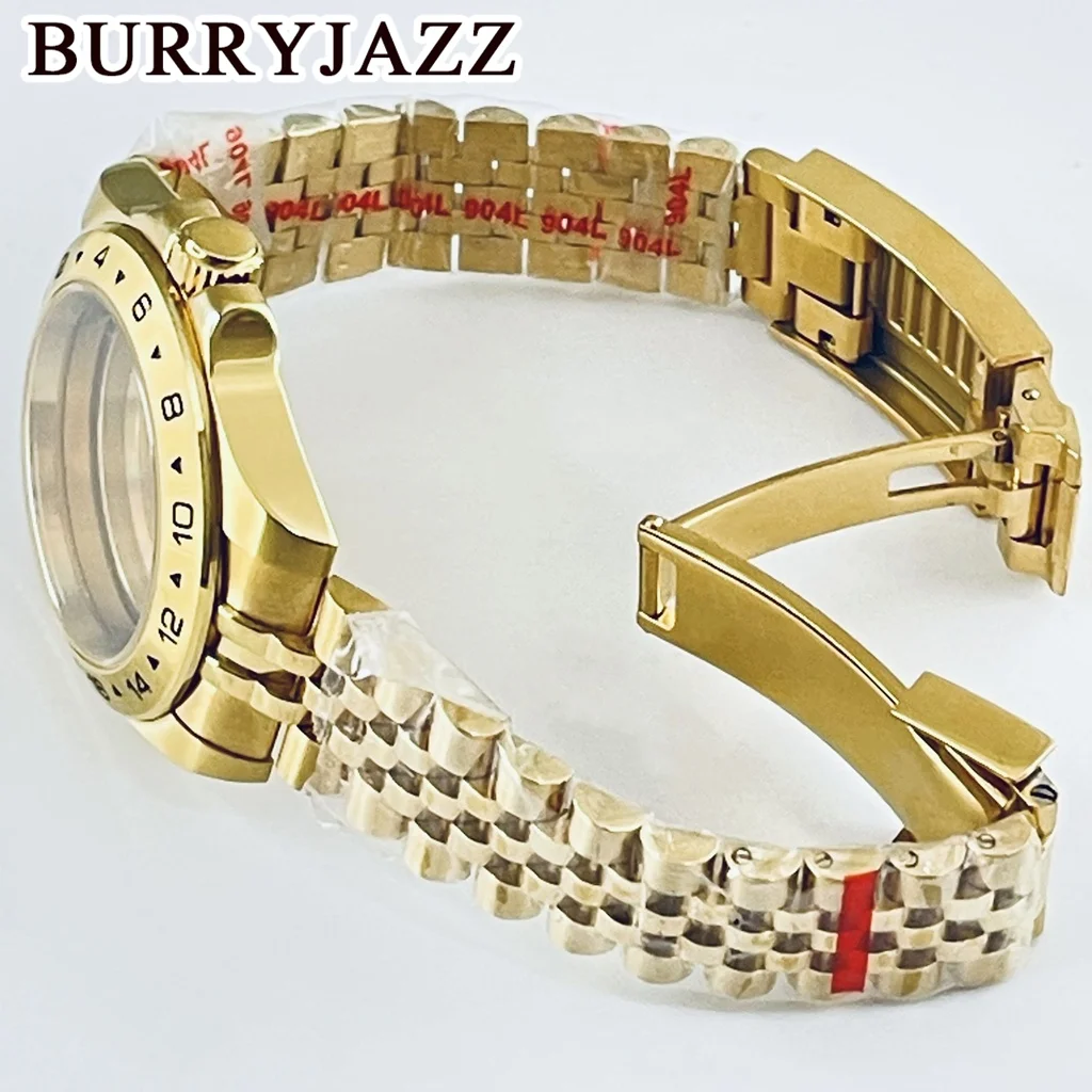 BURRYJAZZ 40 مللي متر 24 ساعة GMT الصلب الحافة صالح NH34 NH35 NH36 NH38 ETA2824 حركة الياقوت كريستال اكسبلورر الساعات ساعة