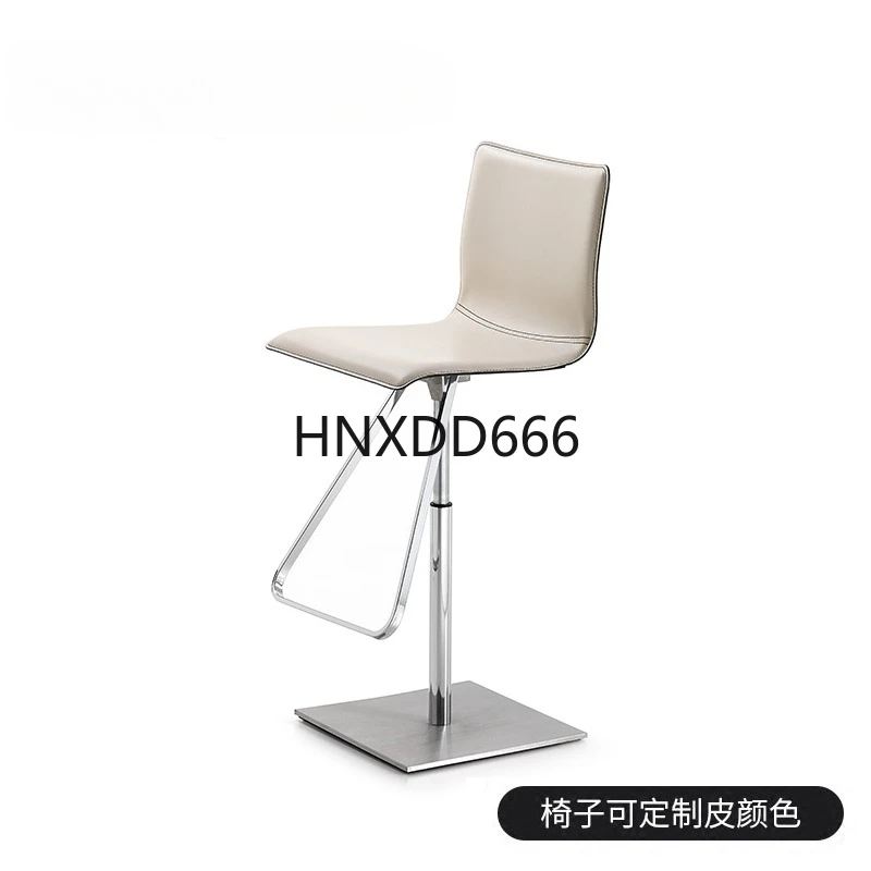 

Minimalist saddle leather bar chair household