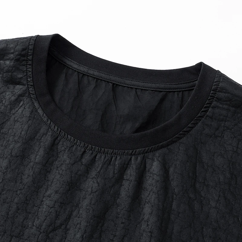 Skin-Friendly Black T Shirt For Men Short Sleeved Loose Fit Satin Summer Quality Mulberry Silk 100% Coolness Camisetas De Hombre