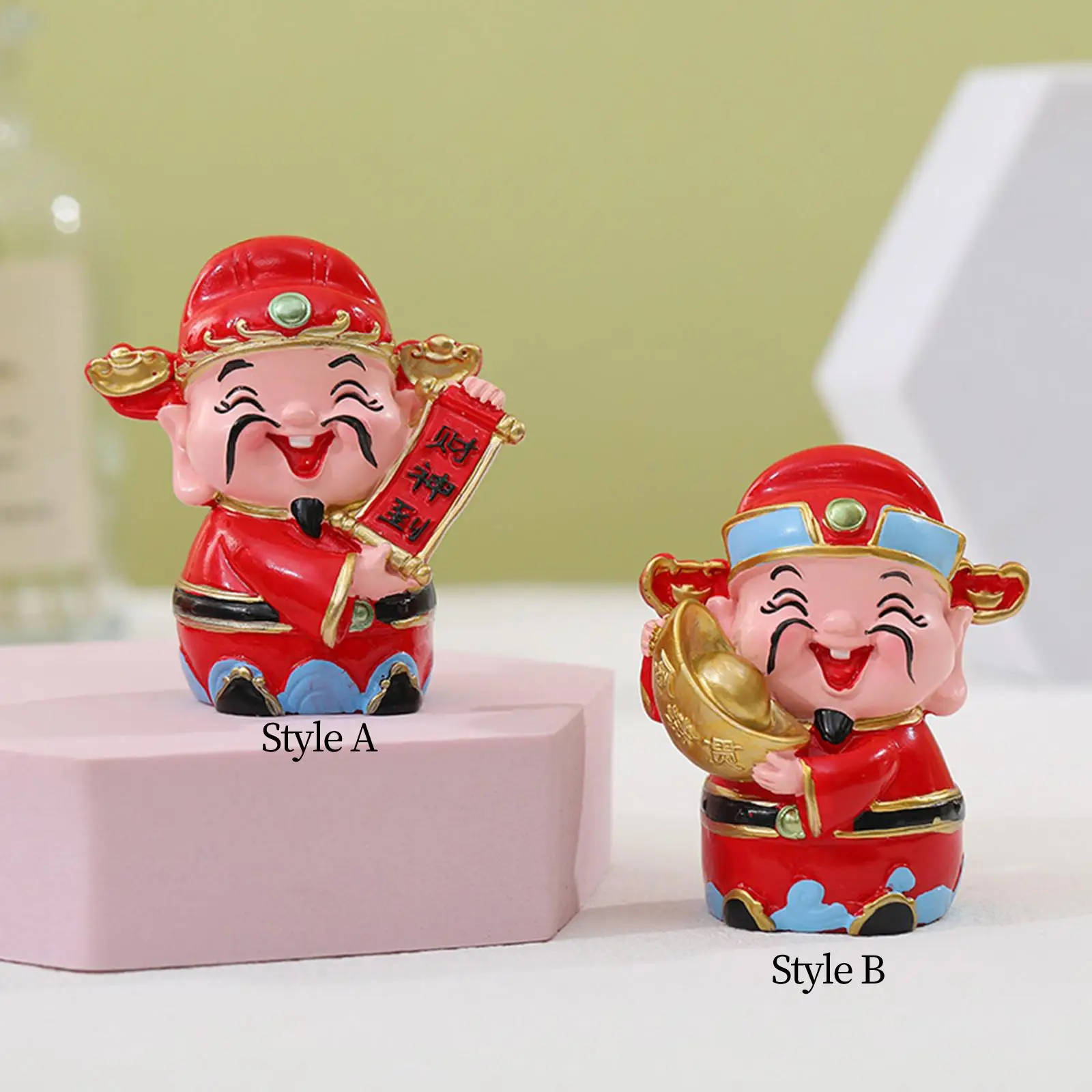 2024 Chinese New Year Wealth Immortals Statue Resin Figurine Fengshui Sculpture for Wall Shelf