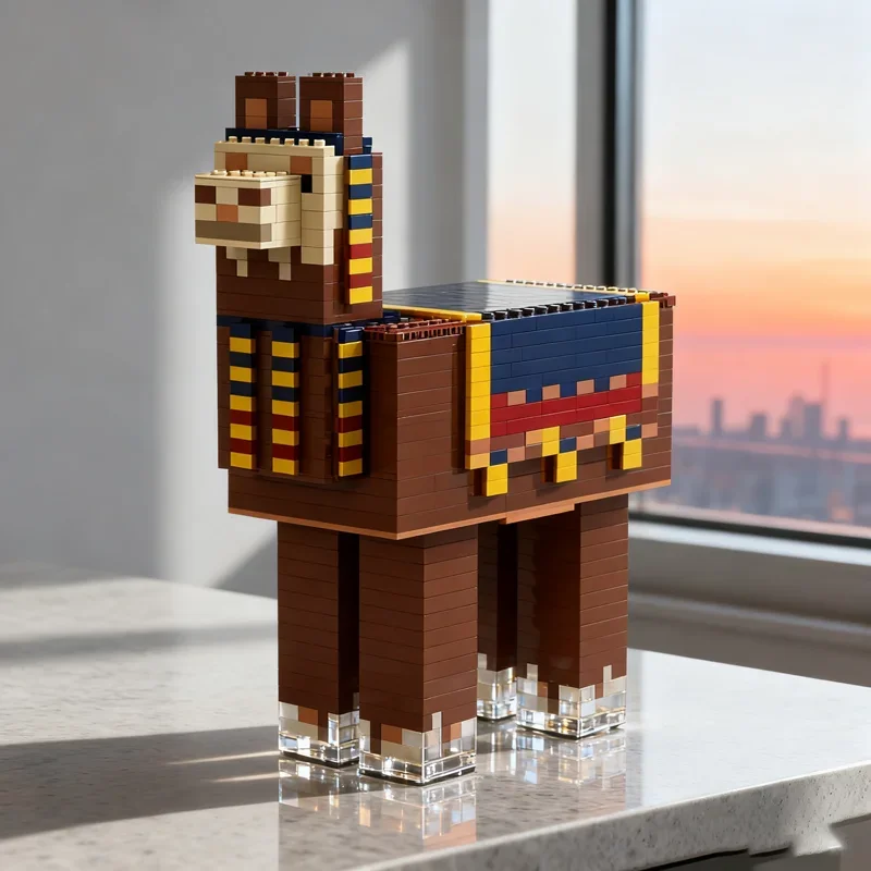 

Набор строительных блоков MOC «Торговец ламами» (1079 деталей) — модель из серии «Мой мир», архитектурный конструктор, рождественский подарок, идея для творчества, развивающая игрушка, подарок на день рождения для детей