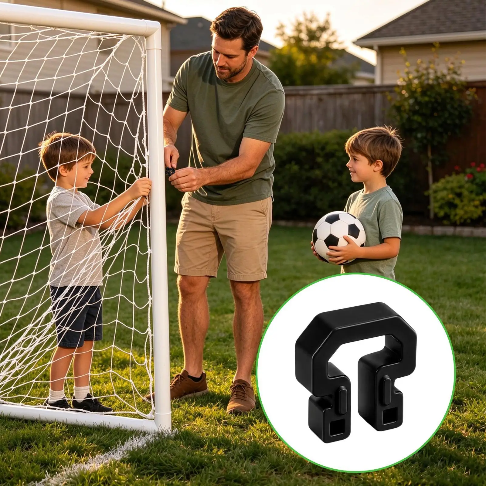 For Football Net Clips with 90 Degree Twist Mechanism for Rapid Net Installation on Regulation Size Goals and Goals Alike