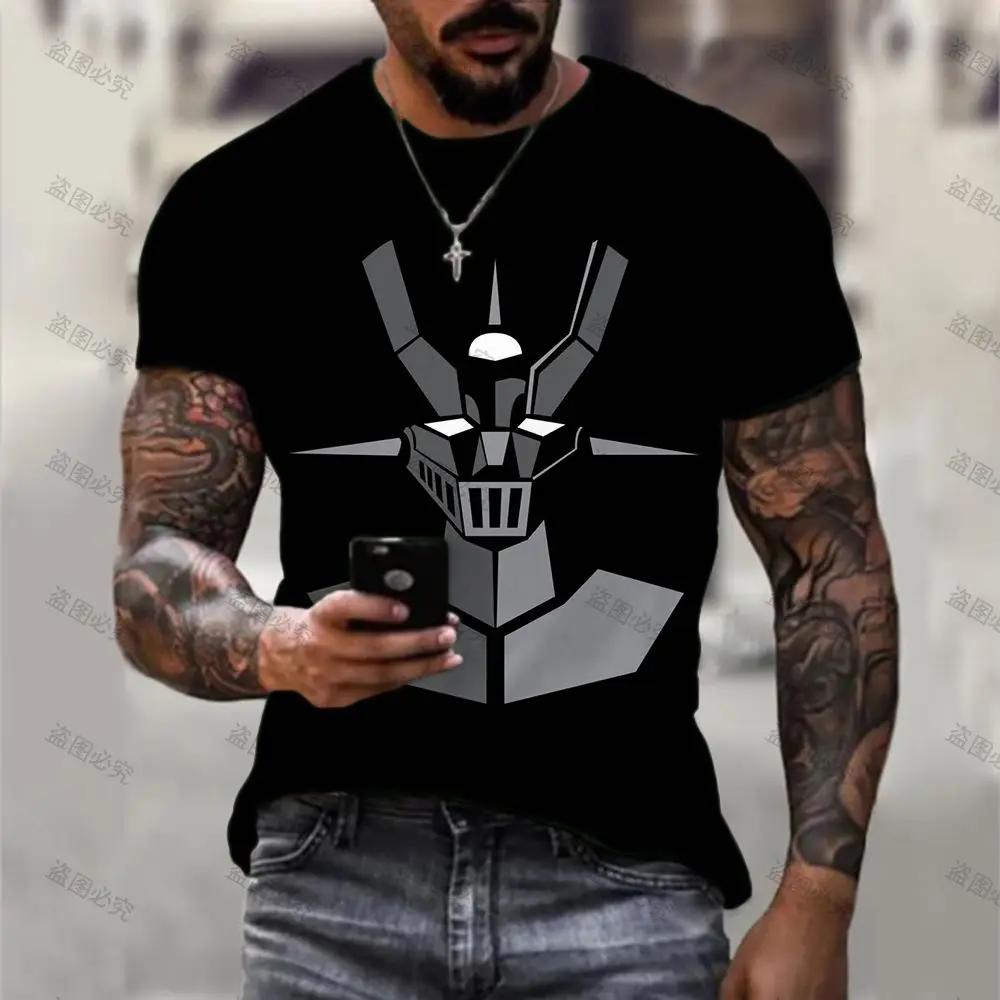 Camiseta Harajuku extragrande masculina, roupas estampadas em HD, streetwear Mazinger Z Cartoon, Tops Y2K, Essenciais de moda, 2023