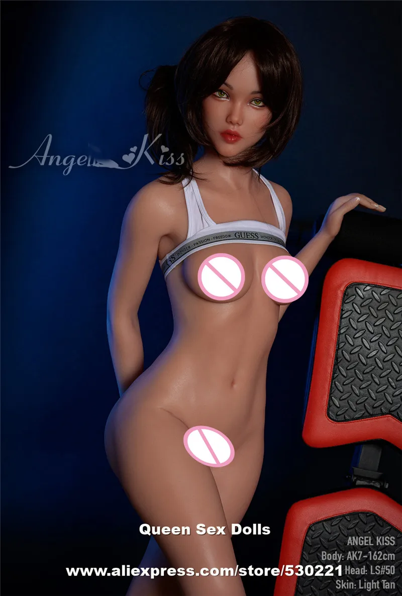 AKDOLL Top Quality 162cm Capelli e sopracciglia impiantati Bambole del sesso in silicone reale Seno in gel Scheletro della mano articolato completamente articolato