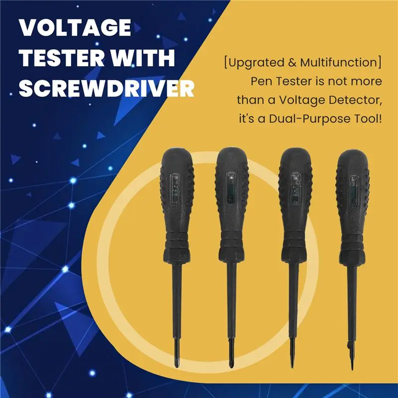 A84E-Voltage Tester With Screwdriver Electrical Tester Tool Non Contact Voltage Tester Pen With Range AC 70V-250V,Live/Zero