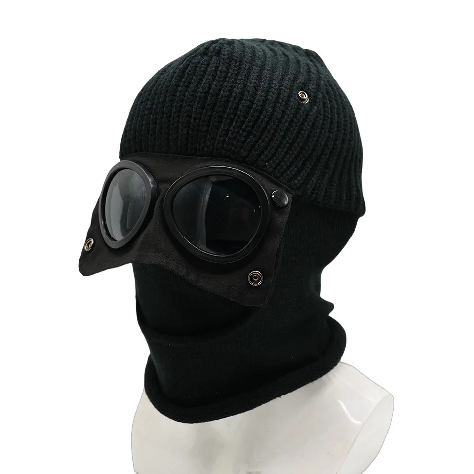 New Winter Warm Beanie Hats Women Men Winter Windproof Glasses Knitted Ski Mask Cap Outdoor Ear Protection Sports Cold Hat, image 8