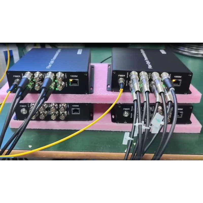 4-Channel 3G SDI and 1GB Ethernet over Optical Fibre Cable Transmission
