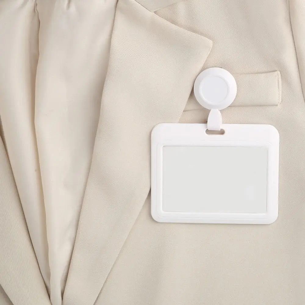Transparent ID Card Holder Badge Reel Staff Work Retractable Card Cover Bus Card Multicolor Name Badges Holder Employees