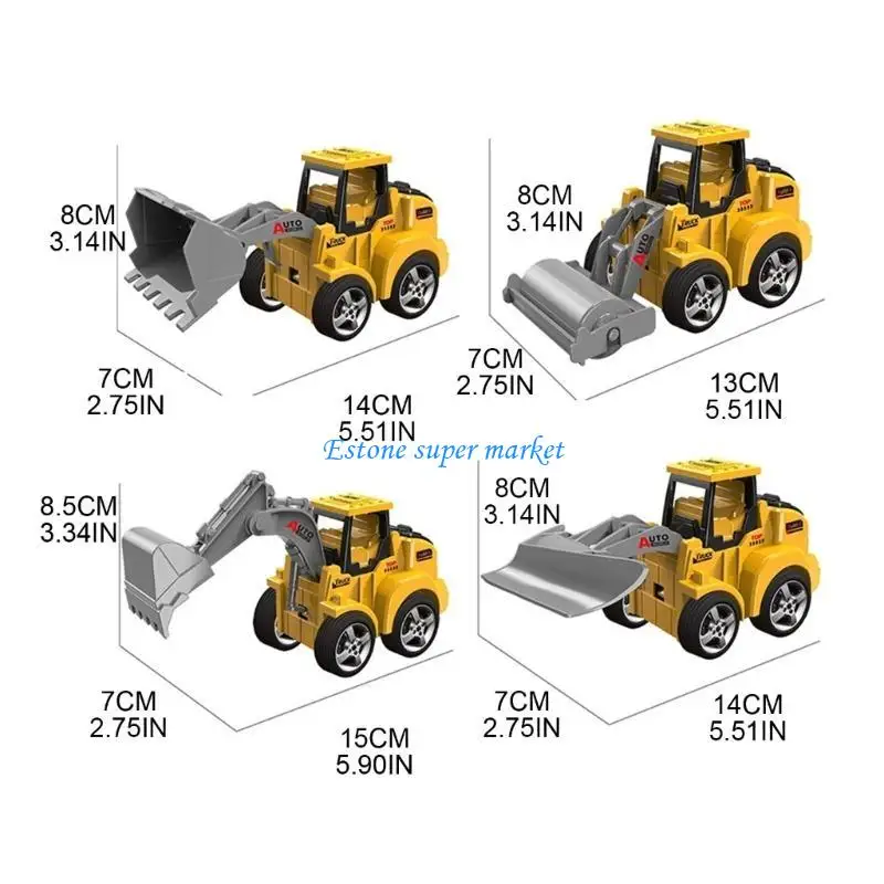 090B Kéo lại Xây dựng Đồ chơi xe hơi cho trẻ Mô hình sát phương tiện Báo chí Active & Go khớp Đồ chơi xe tải Quà tặng vời