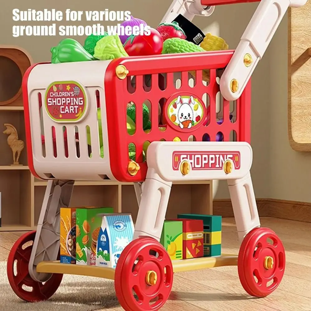 Multicolor Shopping Cart Set Simulation 1 Trolley Pretend Shopping Playset Large Size 20PCS/Set Role Playing Playing House
