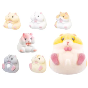 Yell World Japón Capsule original juguetes Lindo kawaii grasa láctea suave floking hámster squeeze gashapon figuras 12 Mejores gritos de ventas - №2