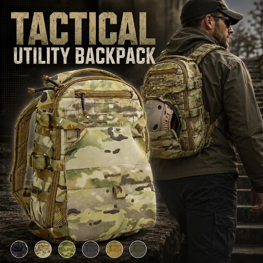 Tactical Assault Backpack with Helmet Storage MOLLE Modular Utility Rucksack for Outdoor Hiking Hunting Wargame Training Gear