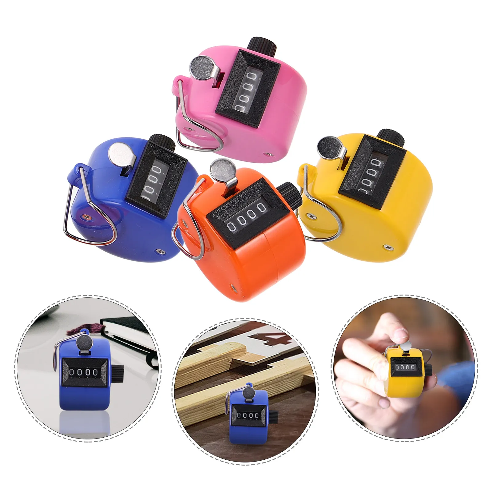 4Pcs Mini Colorful Handheld Tally Counter Easy Press Button for Sports Stroke Counting People Flow Tracking Event