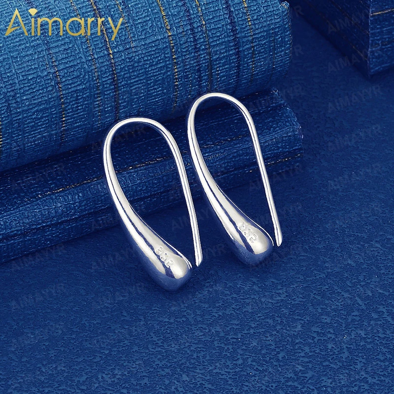 925 Sterling Silver 2.70 * 0.50cm Smooth Water Droplet Earrings for Women's Parties and Banquets High-quality Fashion Jewelry