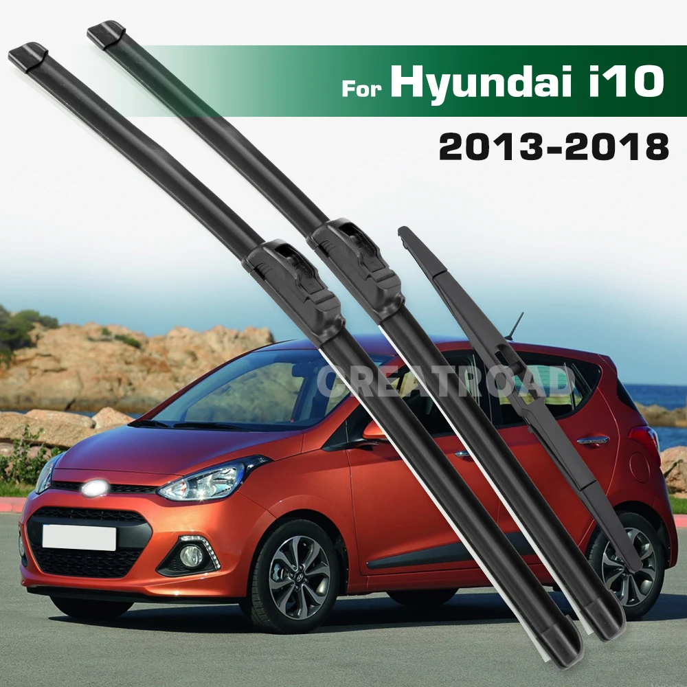 

GREATROAD Wiper LHD&RHD Front & Rear Wiper Blades Set For Hyundai i10 MK2 2013 - 2018 Windshield Windscreen Window Brushes