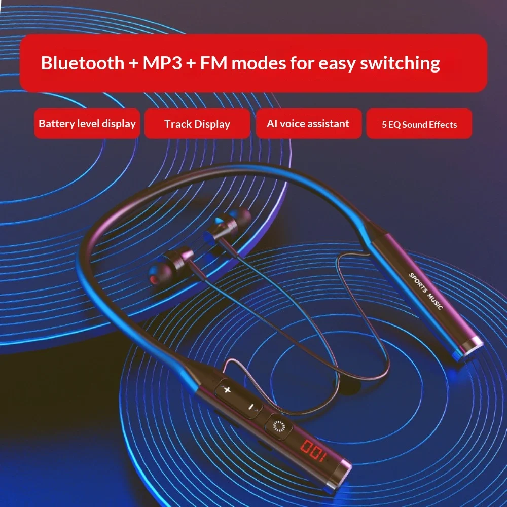 2025 New Model High Appearance Value Neck-hung Bluetooth Headphones Non-In-Ear Comfortable To Wear Noise Cancellation Stereo Sou view 2