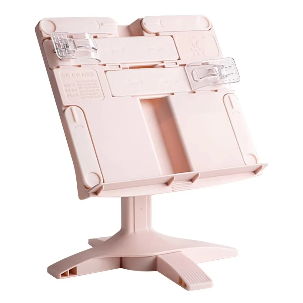 

Adjustable Angle Lifting Landing Book Stand Extendable Anti-slip Mat Reading Bookshelf with Clip Plastic Book Holder Office