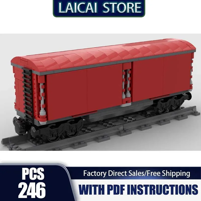 Moc Building Bricks Openable Box Cargo Wagon Model Technology Blocks Railway Train Model Assembly Gift Toys DIY Sets