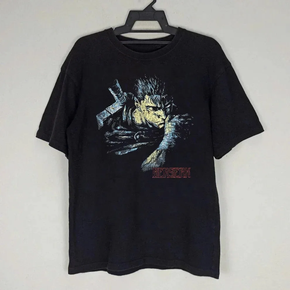 Berserk Retro Dark Fantasy Anime Manga Warrior Graphic Tee Cotton Men Women T-Shirt Vintage Streetwear