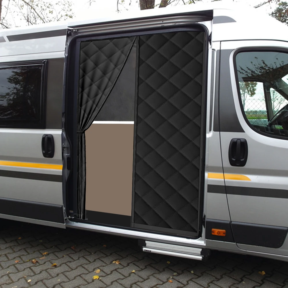 Caravan RV Sliding Door Curtain Magnetic Winter Thermal Insulated Door Blanket For Fiat Ducato Peugeot Boxer Citroen Relay 2006