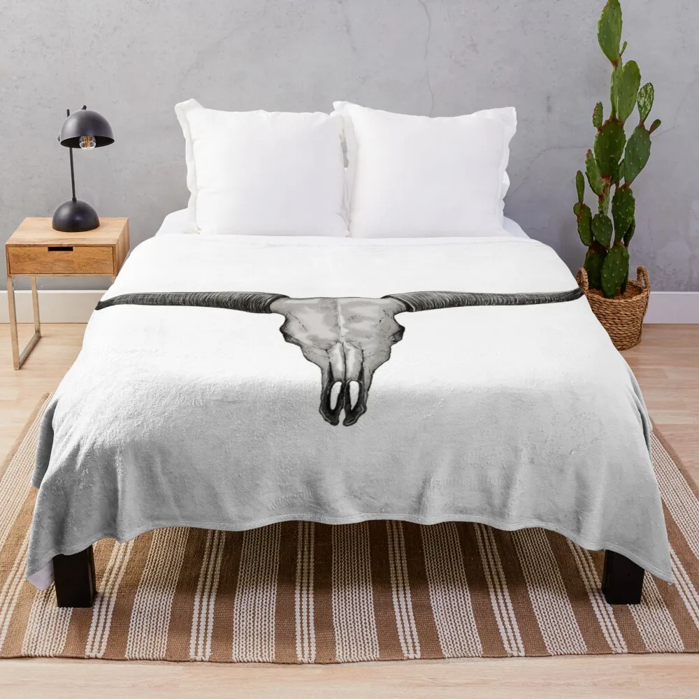 

Longhorn Skull Throw Blanket Comforter Sofa Quilt Fashion Sofas Decorative Throw Blankets