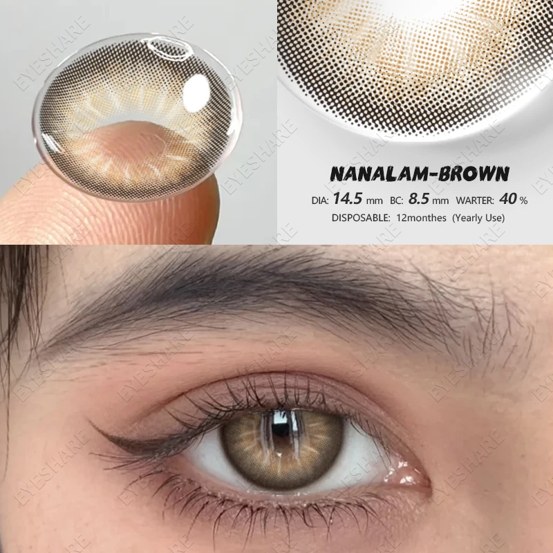 EYESHARE NEW Eyes Contact Lenses 1pair Colored Contact Lens for Eye Blue Contact Lens Yearly Use Beauty Makeup Brown Eyes Lenses