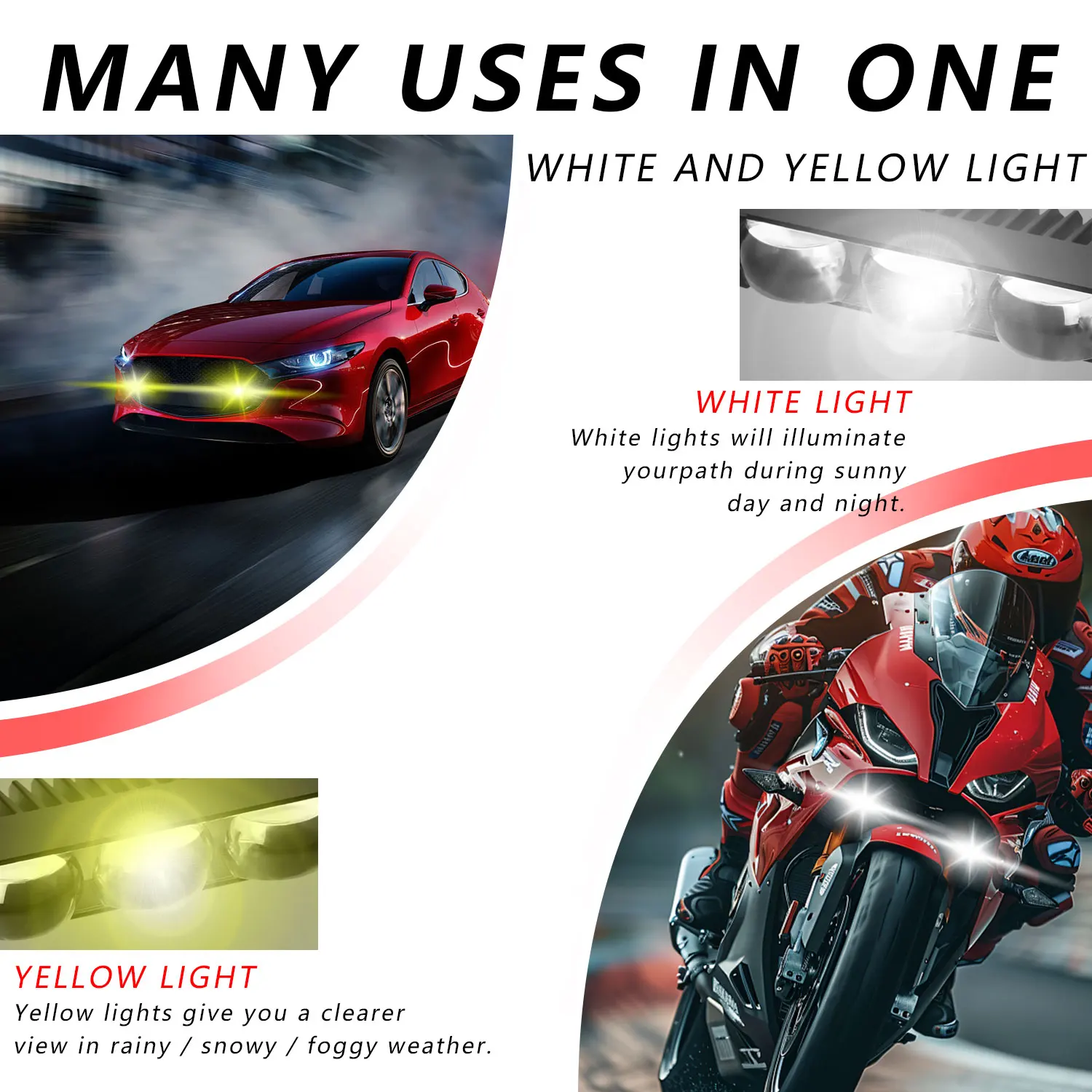 MONDEVIEW 2pcs 5-inch S24 Car Dual Light Grille Spotlights Flat Convex Lens Grille Lights for Off-Road Vehicle SUV ATV - Image 6