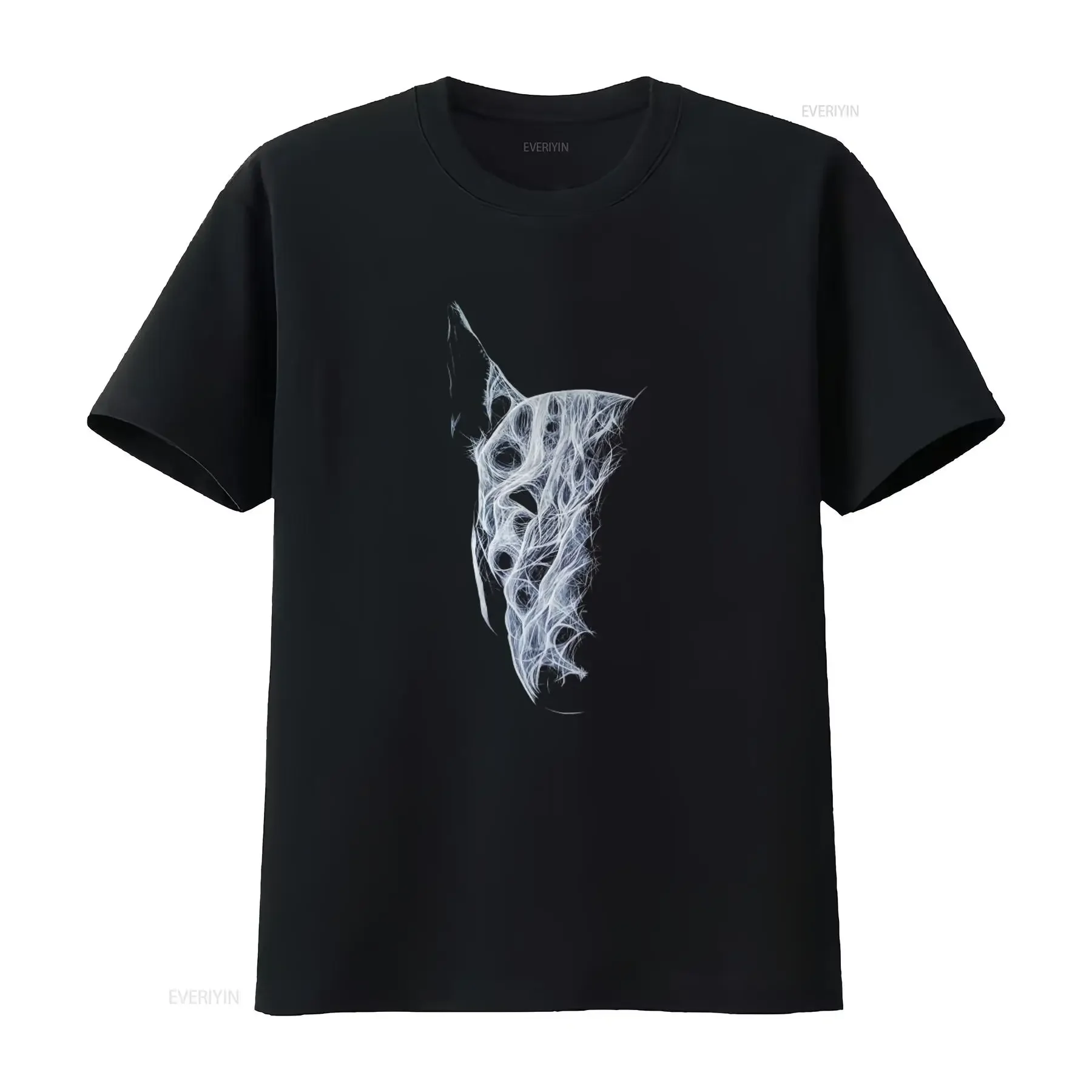 Camiseta abstracta con estampado de perro Bullterrier blanco para amantes de la moda americana, estilo vintage, lavada, suave y versátil, ropa urbana