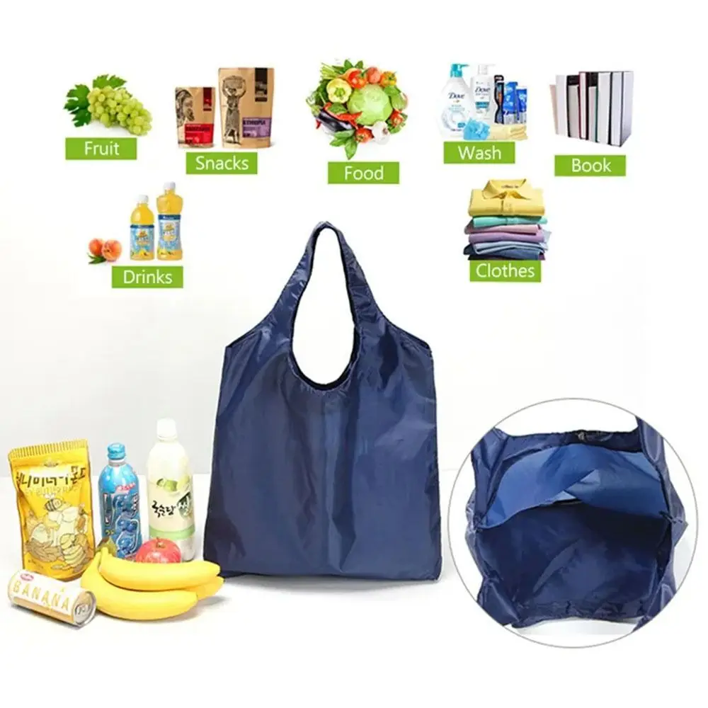 Высококачественная портативная сумка для покупок, оксфордская стираная многоразовая однотонная сумка, водонепроницаемая складная сумка, уличная сумка для хранения