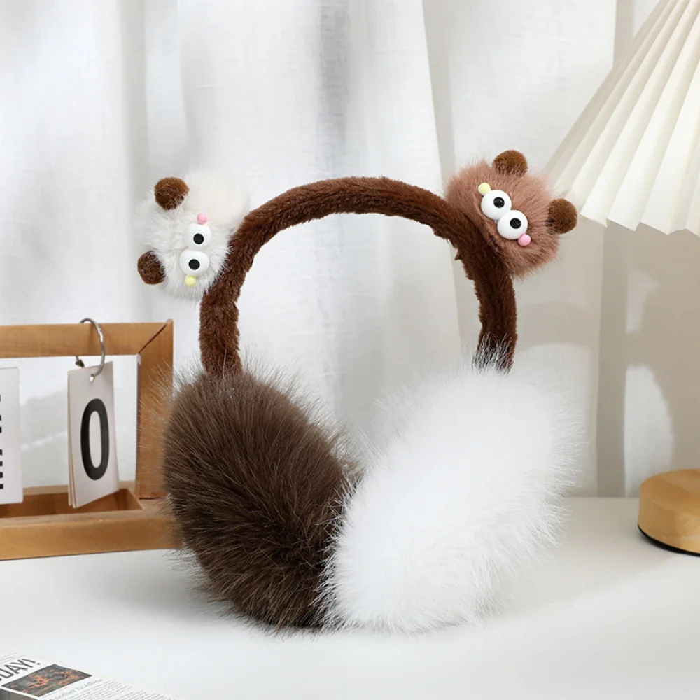 Зимние трехмерные плюшевые складные наушники, ветрозащитные модные теплые наушники с героями мультфильмов, аксессуары для защиты ушей для мальчиков и девочек