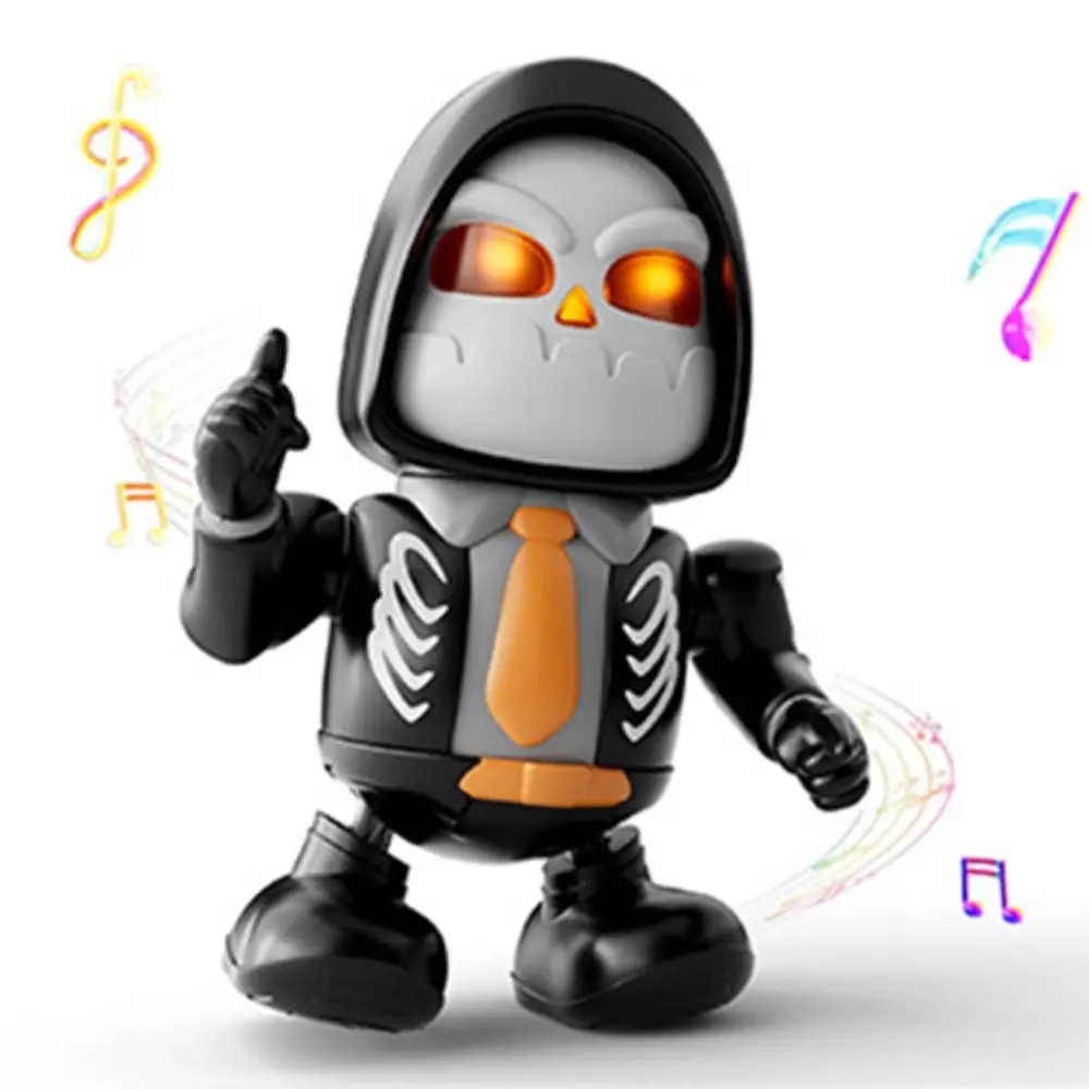 Plastic Halloween Dancing Robot Toy with Sound Simulation 3D Skeleton Dancing Toy Craft Decor Light