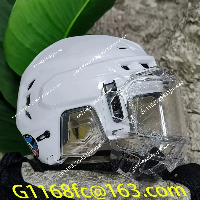 Hot Selling High-definition Fully Transparent Glass Face Shield Ice Hockey Helmet