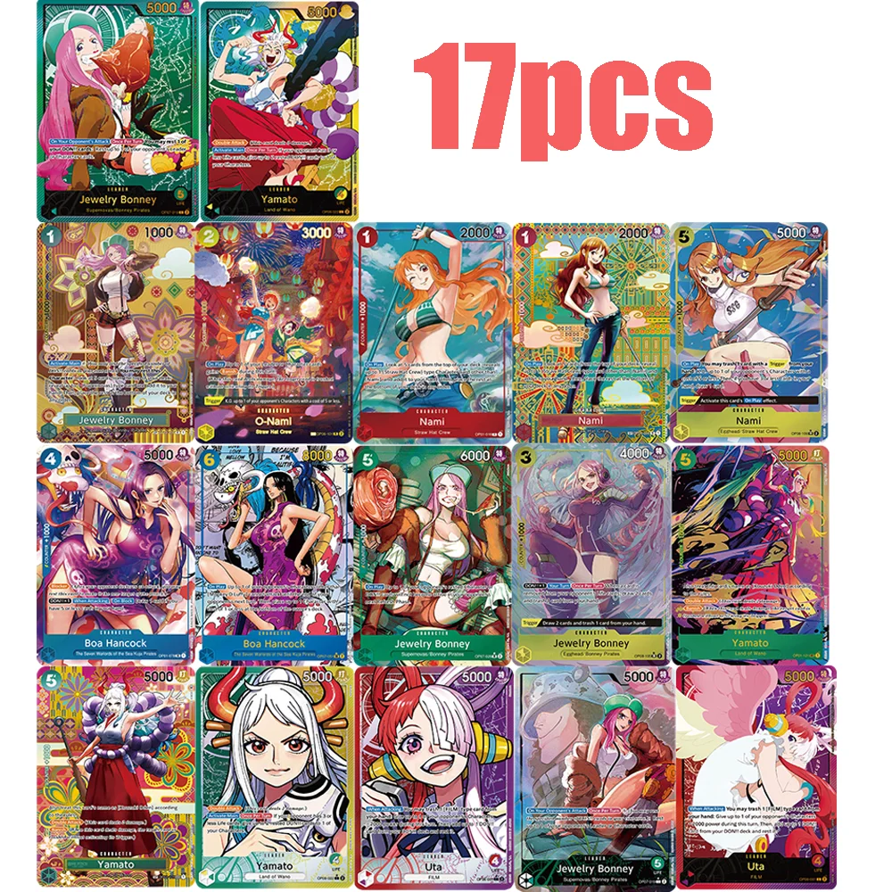 

Anime One Piece OPCG English Version Combination Card Laser frosted Leader Nami Law Ace Poster Replica Japanese Anime Collection