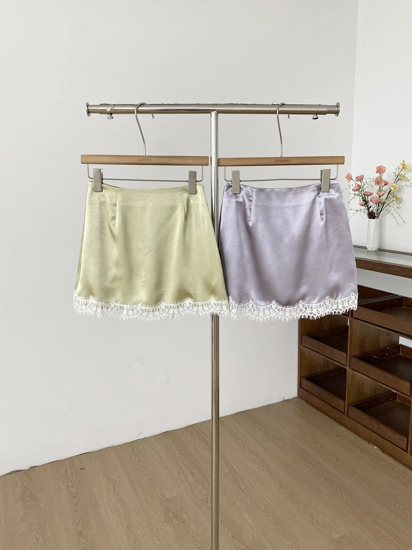 sparkling lace patchwork sexy spicy girl contrasting color half skirt women