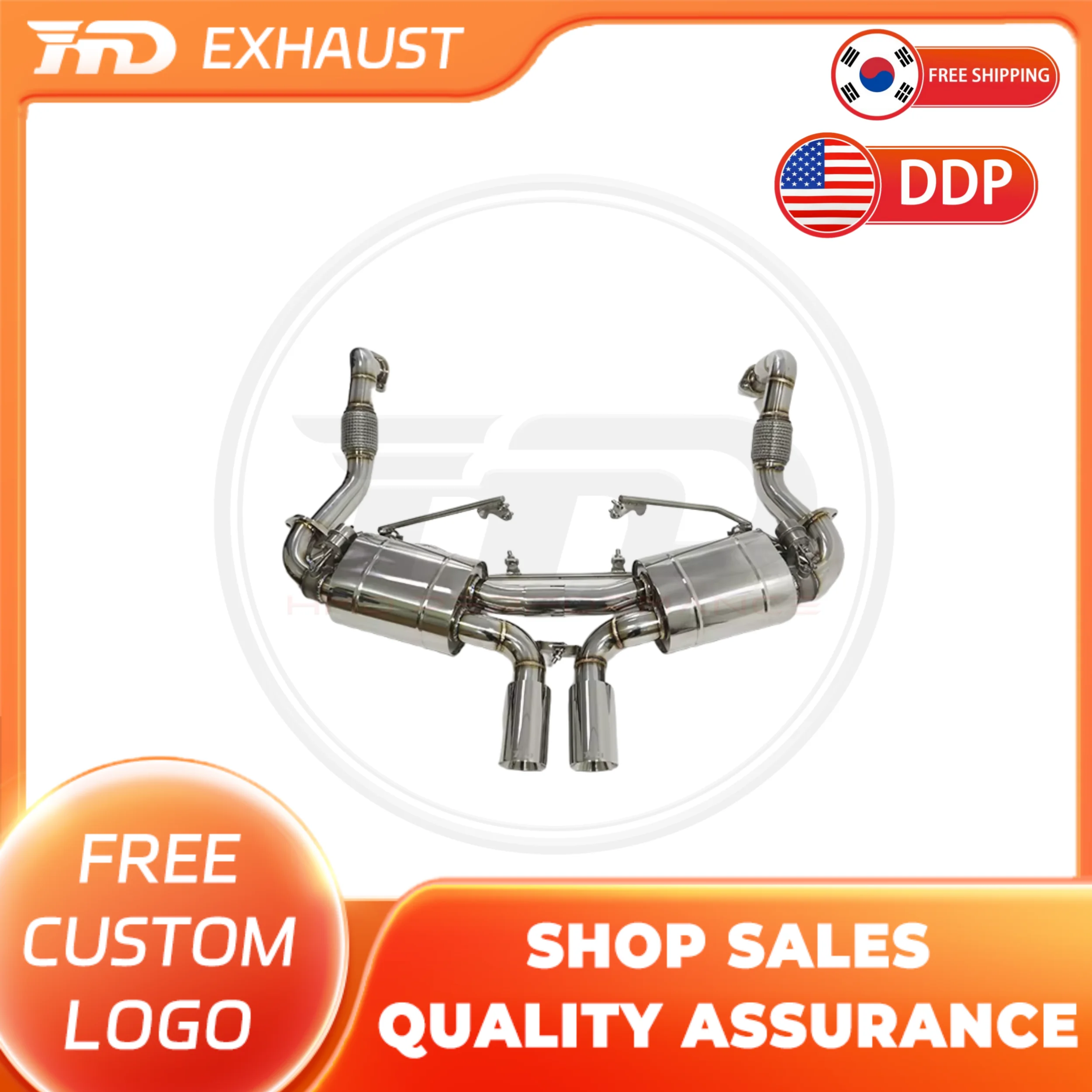 

Выхлопная система HMD из нержавеющей стали, выхлоп Catback для Porsche Cayman 981 2013-2016, глушитель с наконечниками вакуумных клапанов