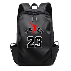 JA ES Letter Number 23 Pattern Printed Canvas Backpack Student Schoolbag Large Capacity Fashion Boy Girl Laptop Rucksack