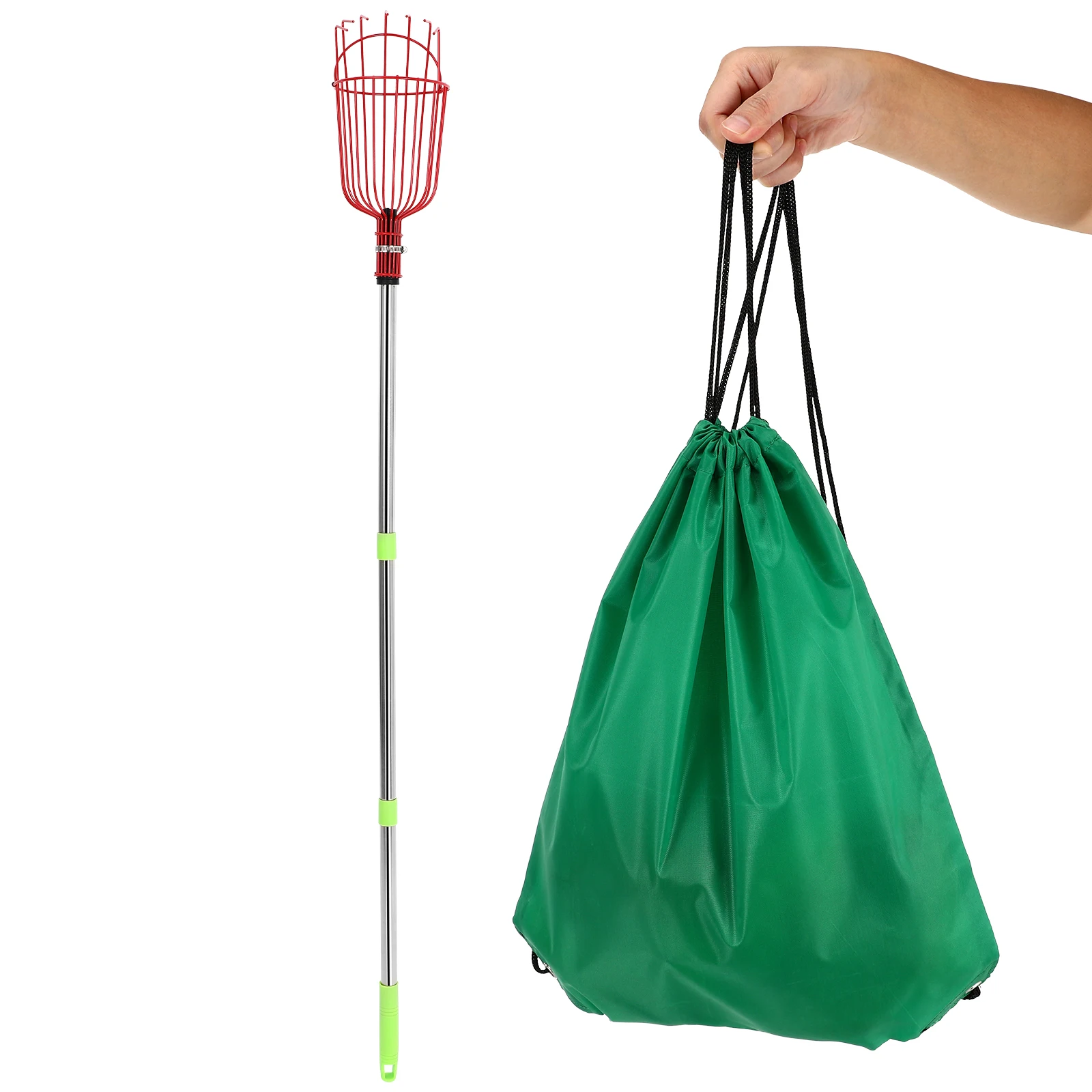 

1Set Long Handle Fruit Picker Tool Fast Assembly Padded Basket for Tall Trees Apple Orange Peach Harvesting Farm Supplies