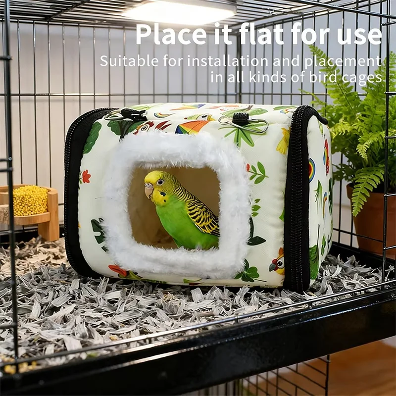 Bird's Nest Warm and Cold-Proof Parrot Bird Overwinter Cotton Nest Thickened External Cotton Nest Insulation Winter Visual Warm
