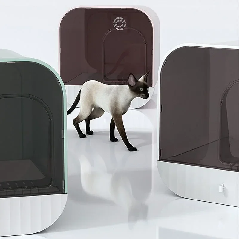 Cat Litter Box Fully Enclosed Splash-proof Cat Toilet with Litter Scoop Large Capacity Drawer Type Cat Litter Box Cat Accessorie view 3