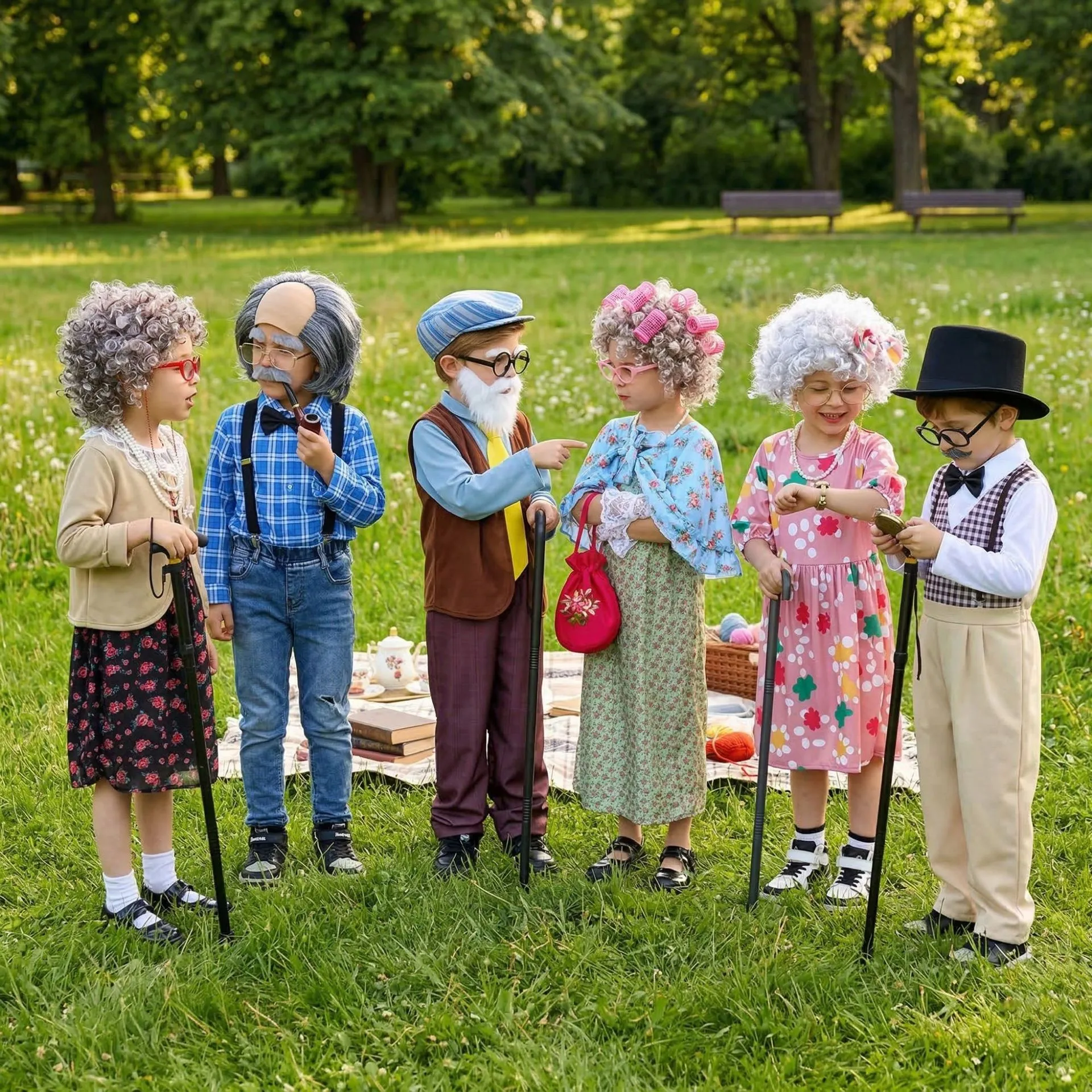 

Halloween Children's Party Performance Floral Skirt Grandparents Costume Props Elderly Men's And Women's Clothing Accessories
