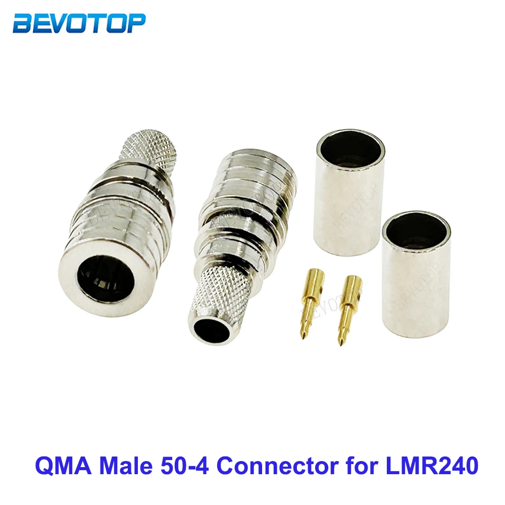 

10PCS/Lot LMR-240 QMA Male Plug Straight Wire Crimp Connector 50 Ohm 50-4 QMA Connector for LMR240 RF Coaxial Cable