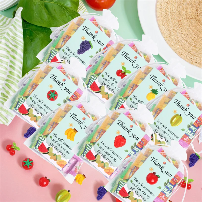 Fruit Toy Gift Cute Fruit Mini Fruit Employee Appreciation Gift Motivational Card Organza Bag Classroom Team Christmas Gifts